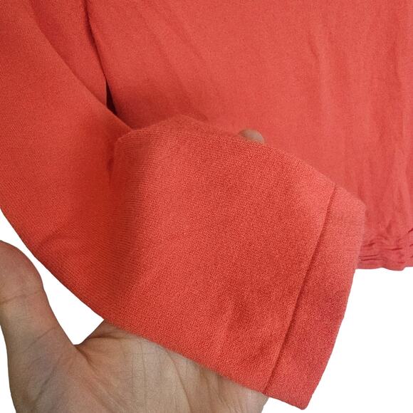 Lafayette 148 Sweater Knit Sweater Women S Orange Scoop Neck Sweater Pullover - Picture 4 of 8